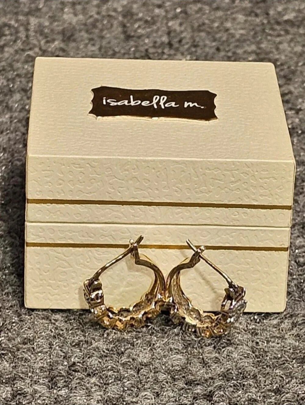 NEW Isabella M. Sterling Silver CZ Hoop Earrings Set